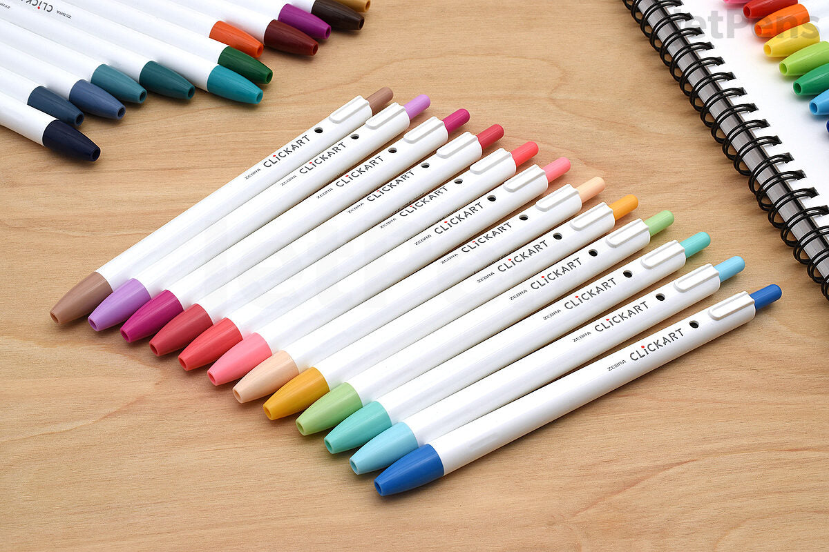 Clickart Knock Sign Pen 0.6 - 12 Color Set