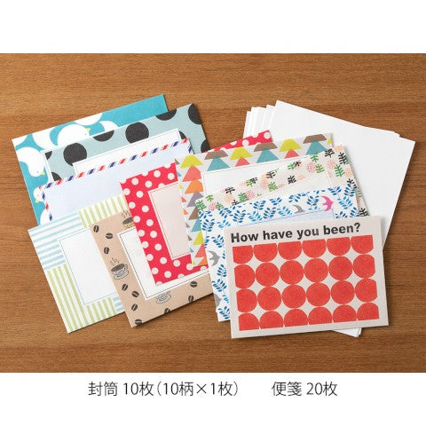 Midori Letter Set - Life Pattern Envelopes
