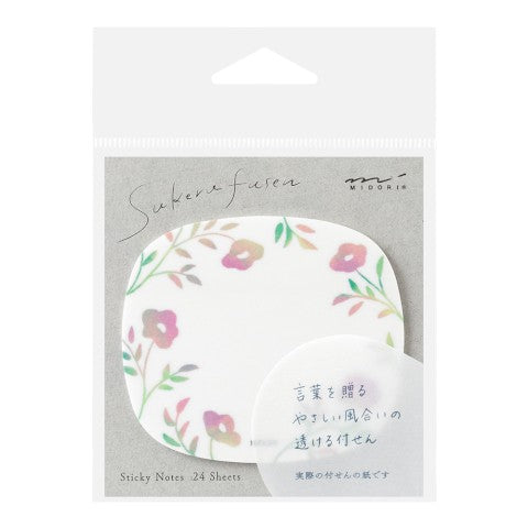 Midori Sticky Notes - Transparency Flower Pink