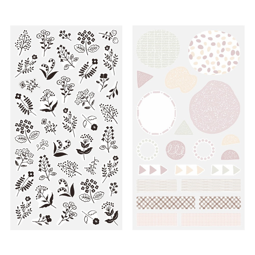 Monotone Flower Sticker Sheet