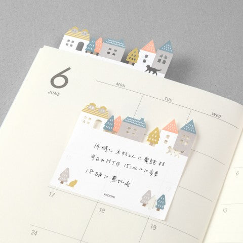 Midori Die-cut Sticky Notes - Town