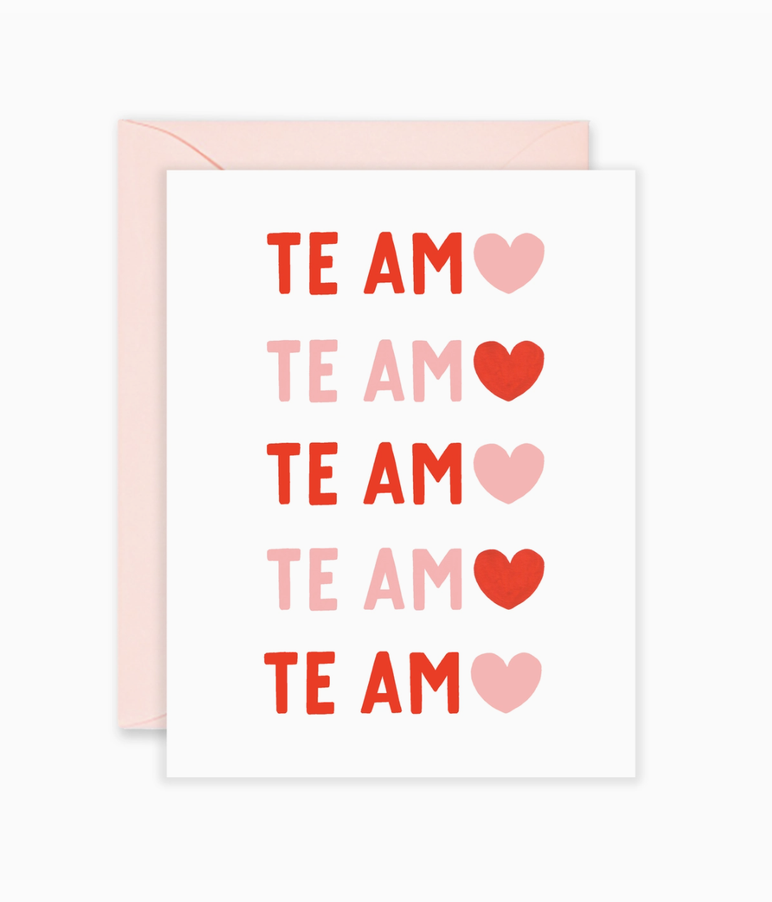 Te Amo Hearts - Spanish Card