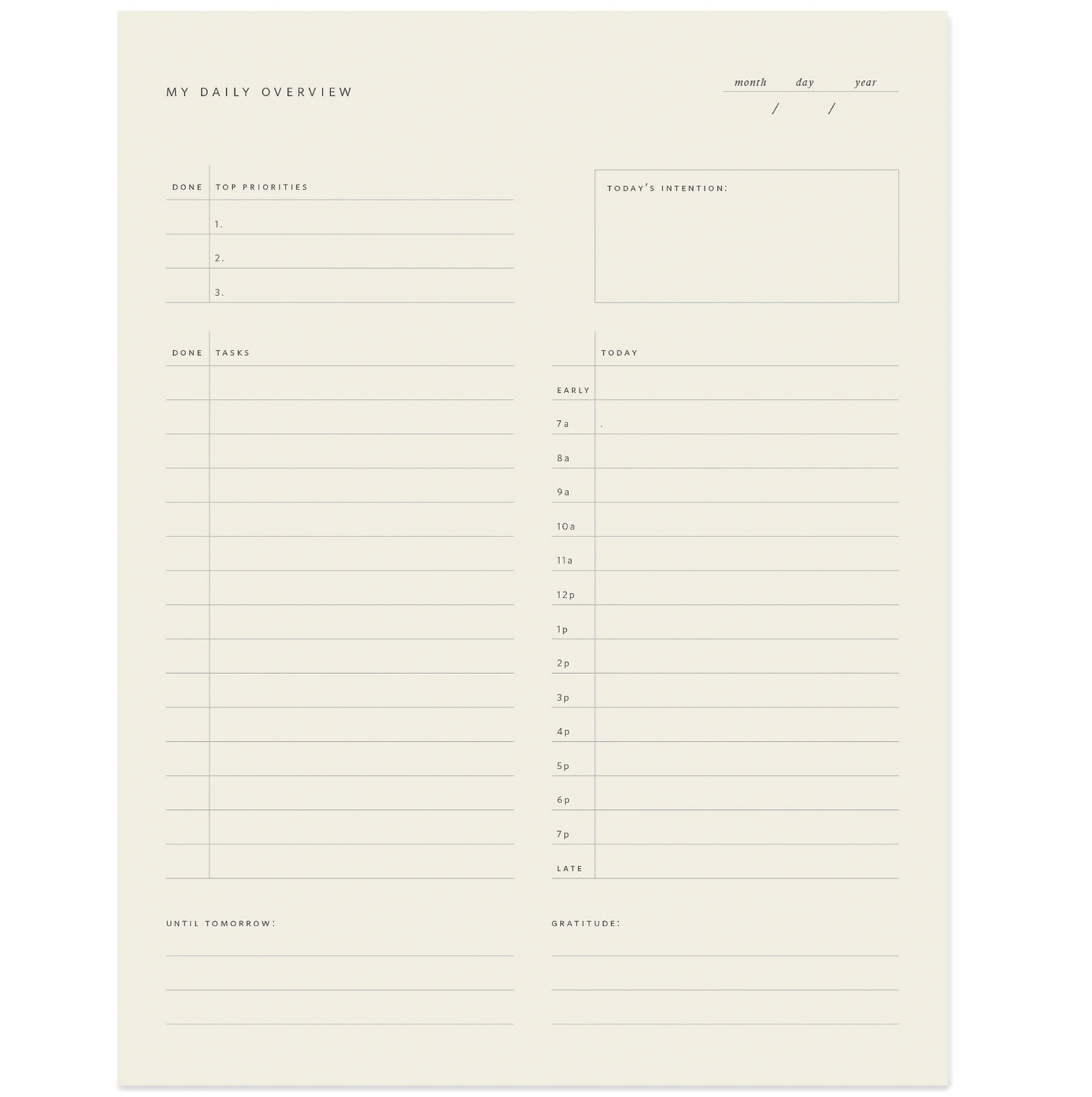Daily Overview Notepad
