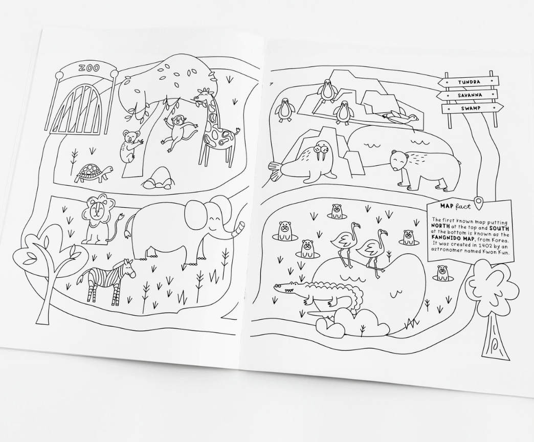 Imaginary Maps Coloring Book