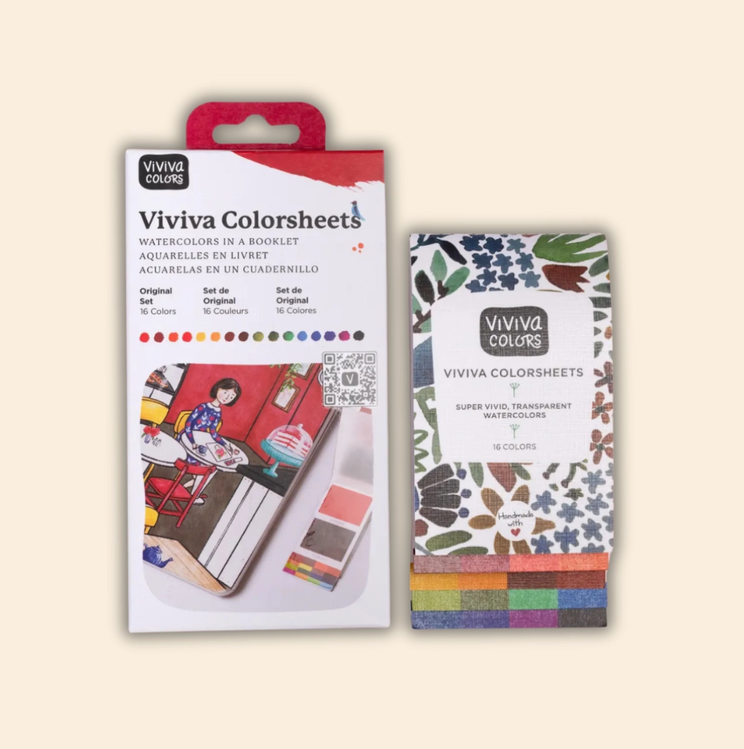 Viviva Colors Original Colorsheets - 16 Handmade Watercolors