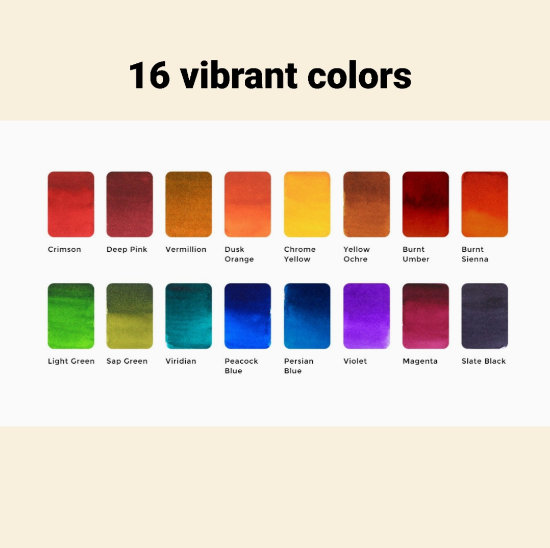 Viviva Colors Original Colorsheets - 16 Handmade Watercolors