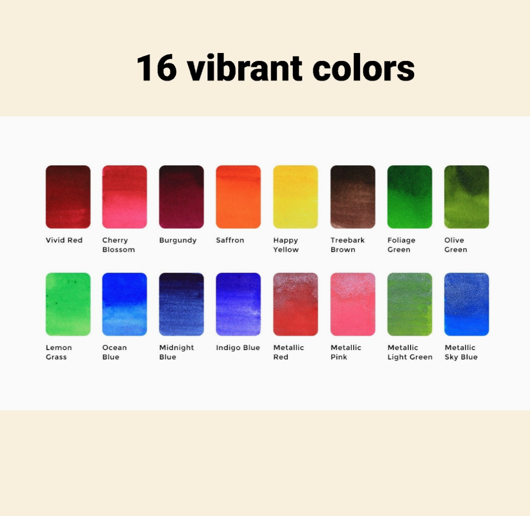 Viviva Colors Spring Colorsheets - 16 Handmade Watercolors