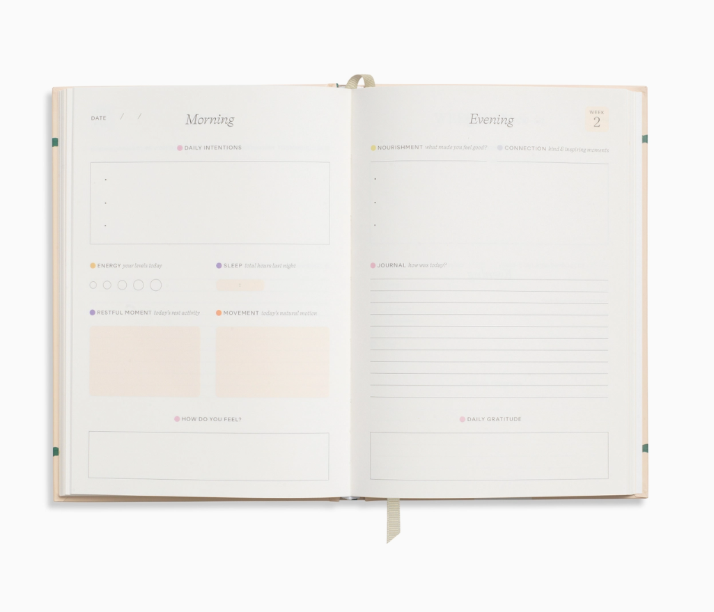 Happy Stripes A5 Hardcover Guided Wellness Journal