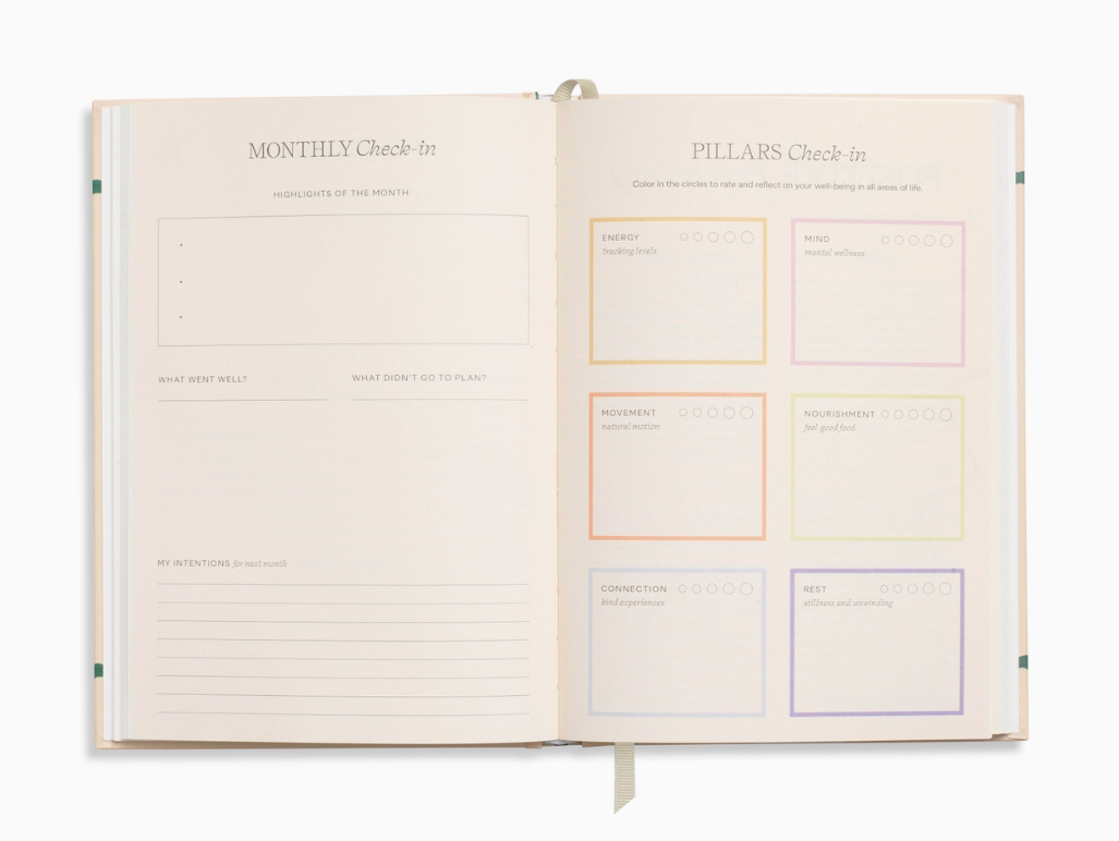 Happy Stripes A5 Hardcover Guided Wellness Journal