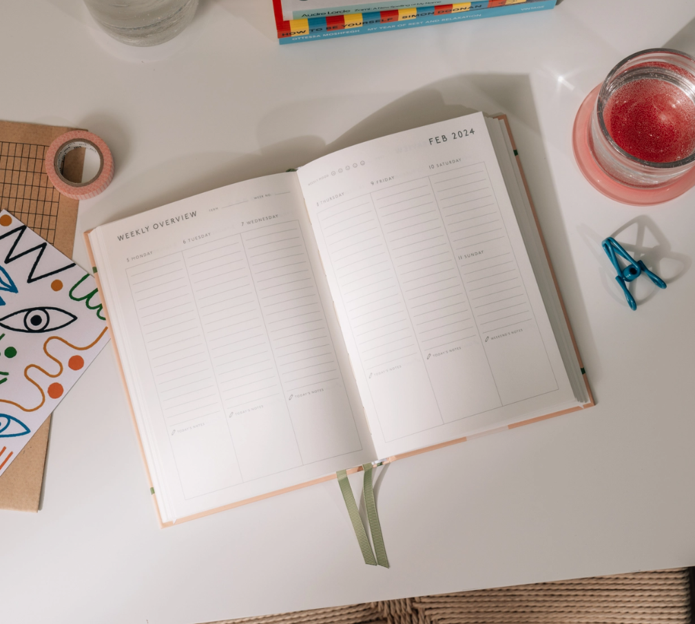 Happy Stripes A5 Hardcover Guided Wellness Journal
