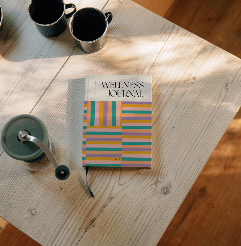 Happy Stripes A5 Hardcover Guided Wellness Journal