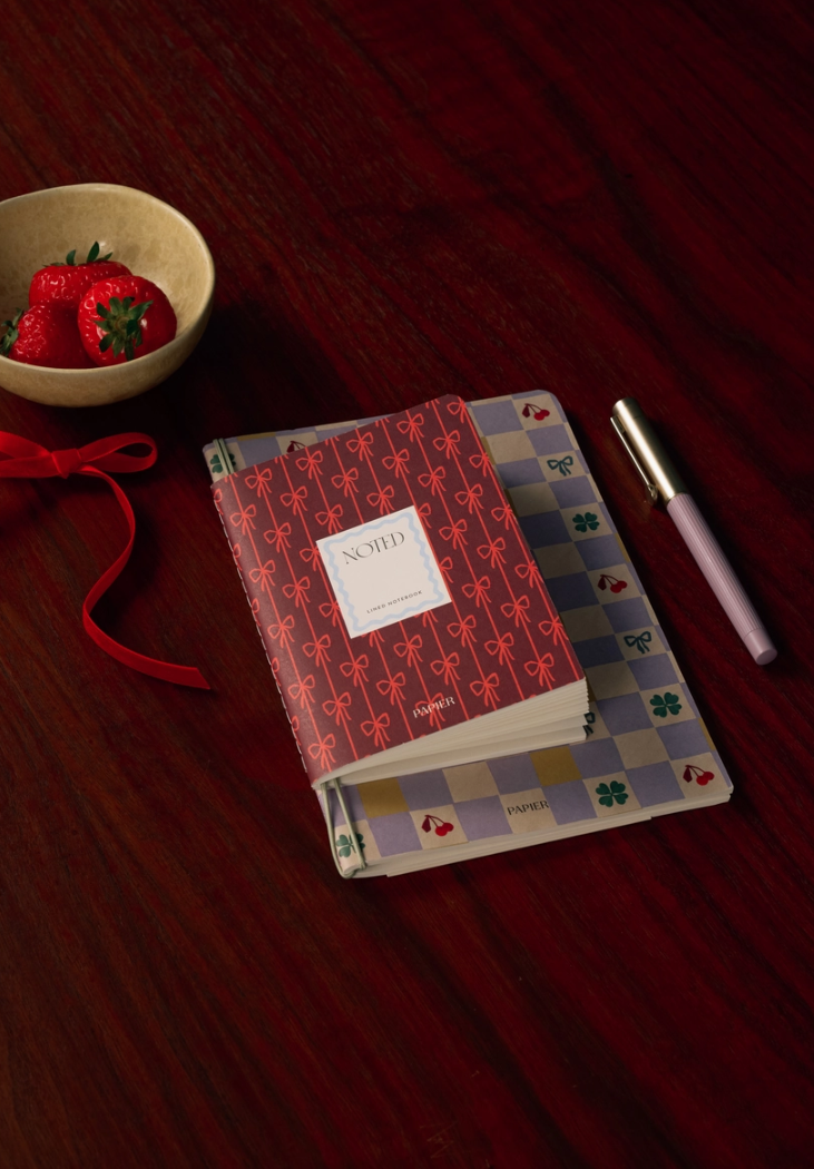 Checkerboard & Bows Softcover Notebook Set of 2 - A5 & A6