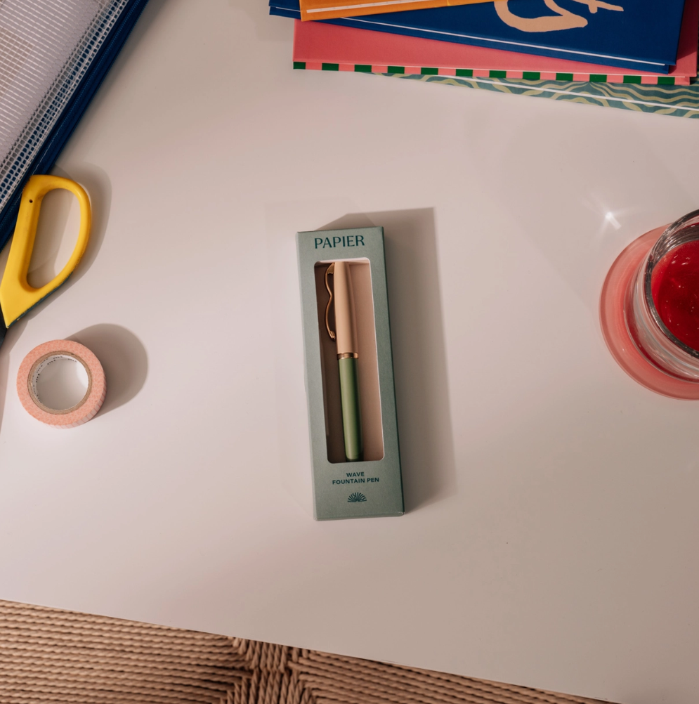 Papier Wave Fountain Pen - Blue Ink