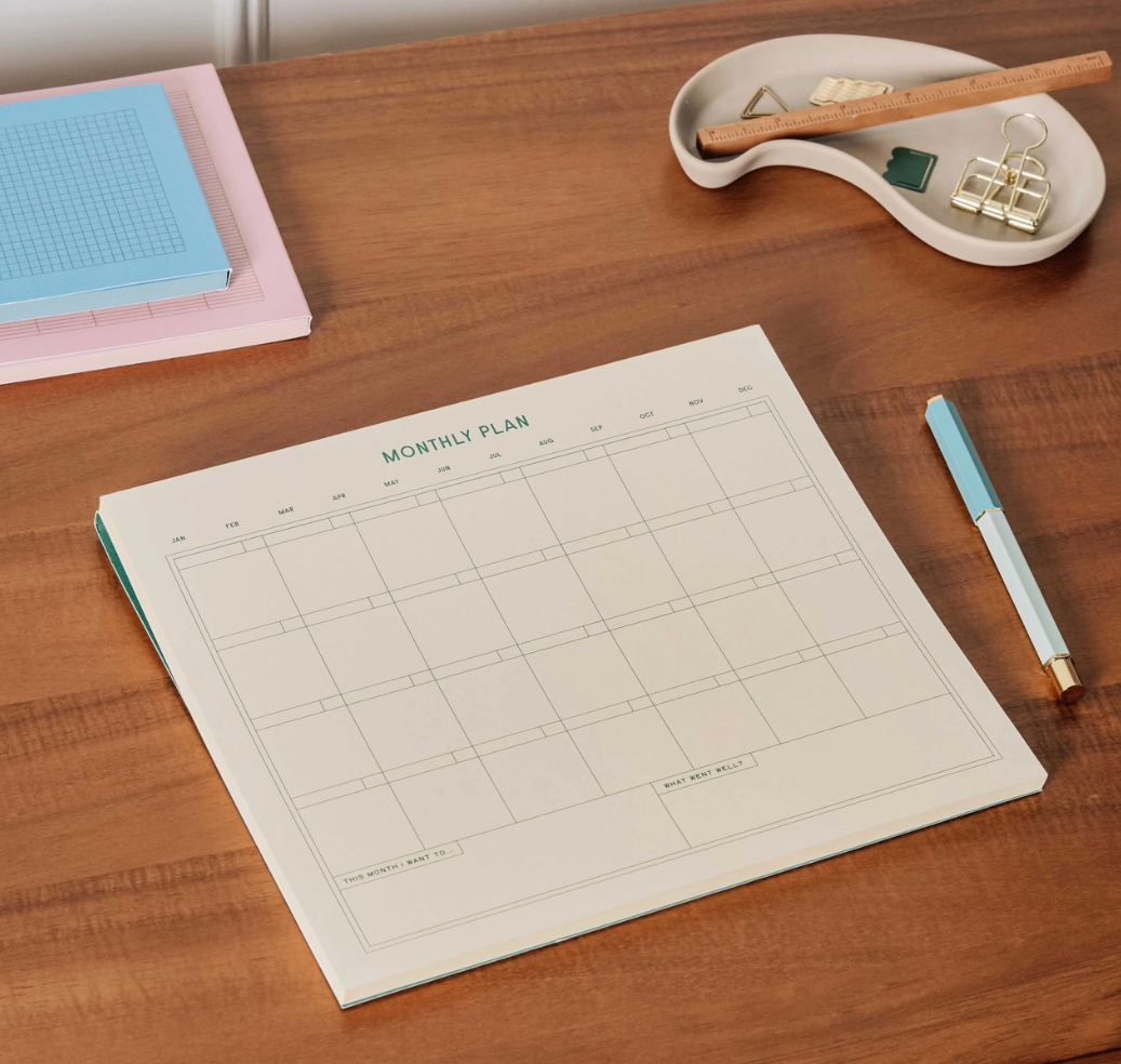 Papier Productivity Undated Monthly List Pad
