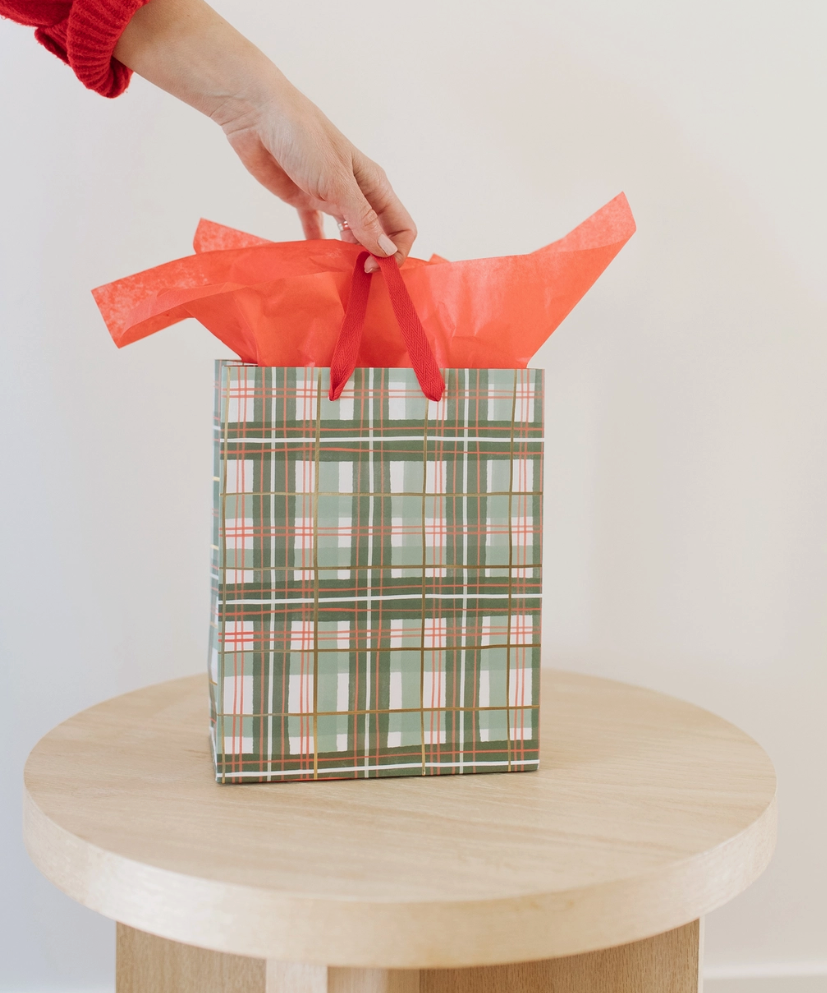 Holiday Plaid Gift Bag