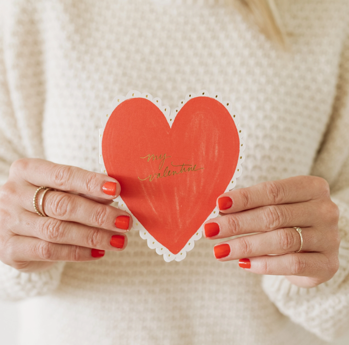Valentine's Heart Doily Card