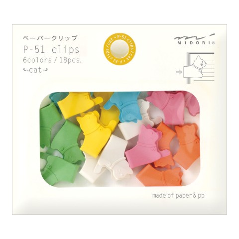 Midori P-51 Clips - Cat Paper Clips