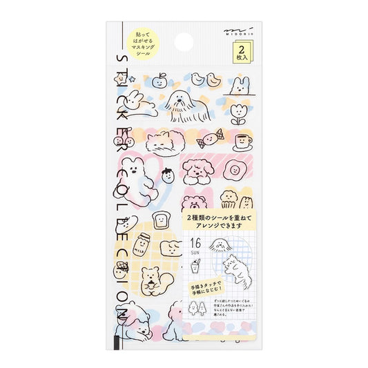 Midori 2 Sheets Sticker - Cute Motif