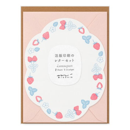 Letterpress Letter Set - Strawberry