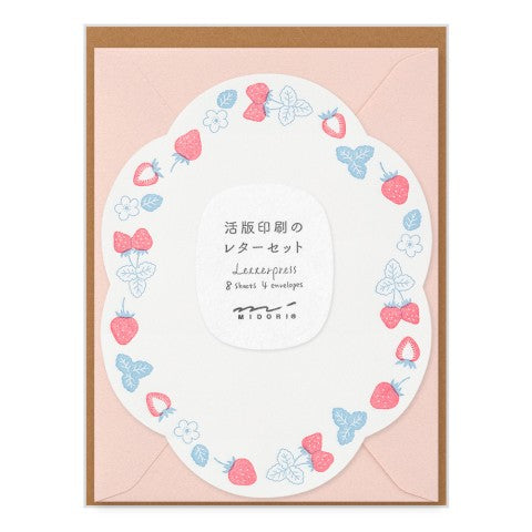 Letterpress Letter Set - Strawberry