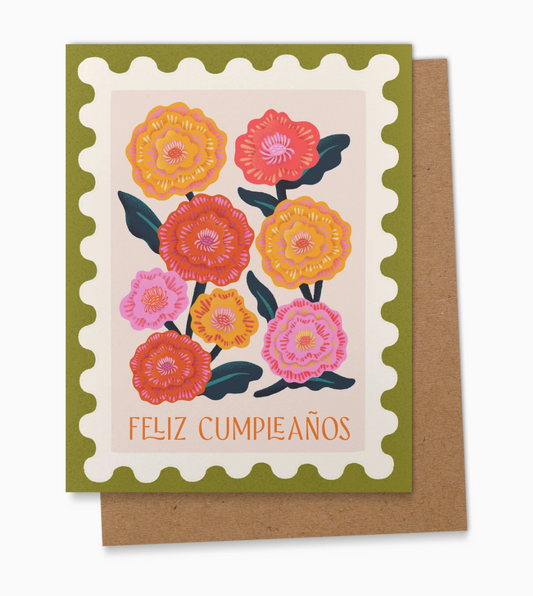 Feliz Cumpleaños Marigold Spanish Birthday Card