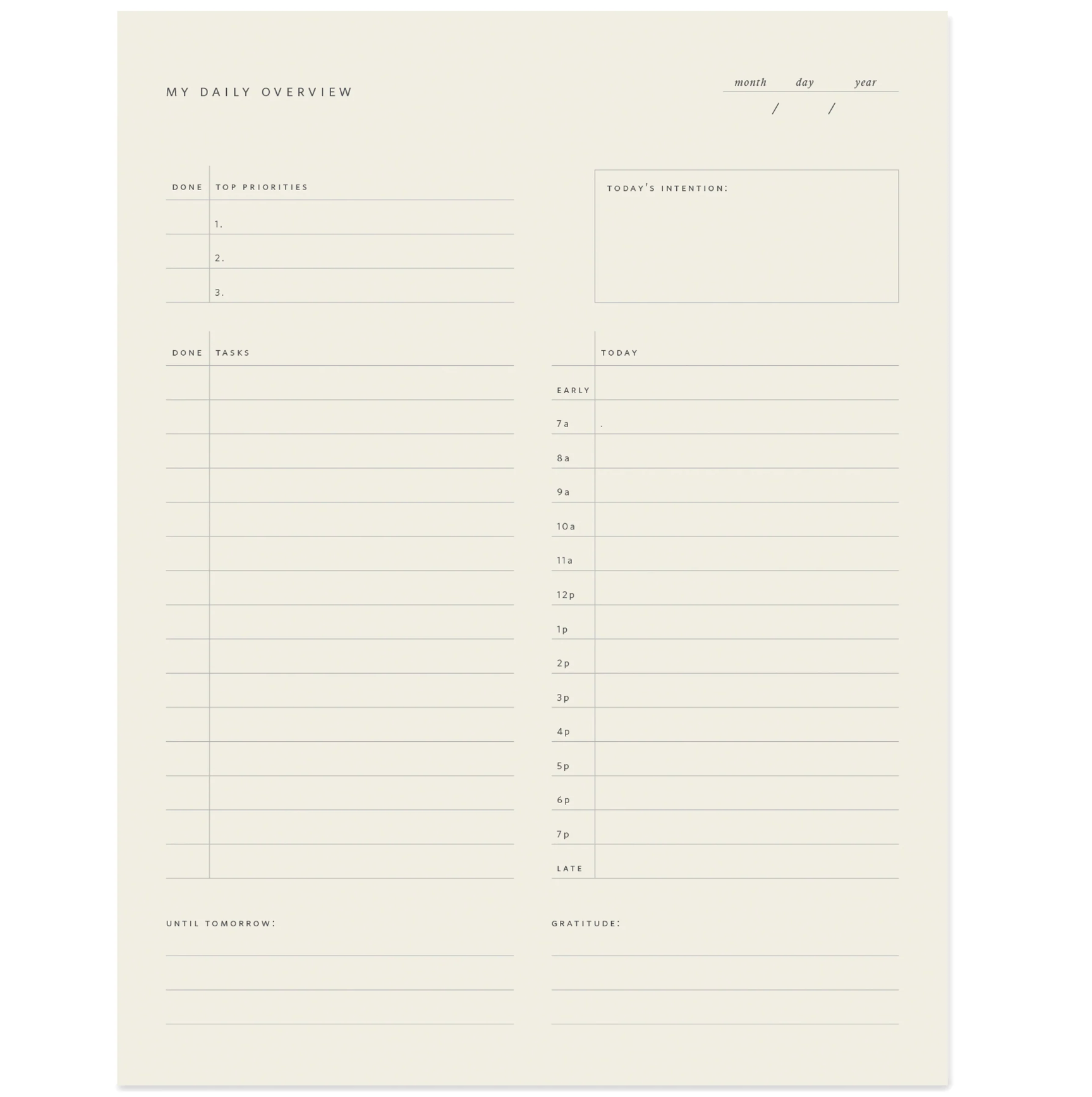 Daily Overview Notepad