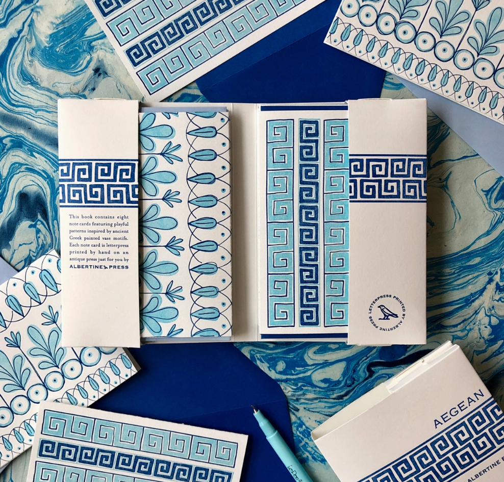 Aegean Letterpress Library Note Card Set