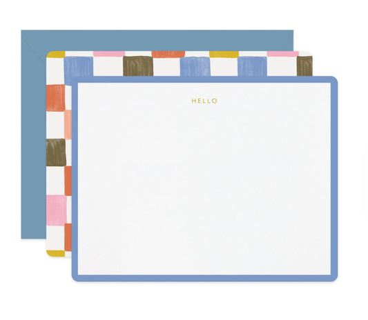 Checkered Hello Flat Notes Letter Set