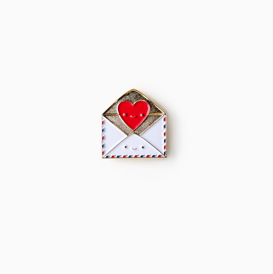 Send Love Snail Mail Envelope with Heart Enamel Pin