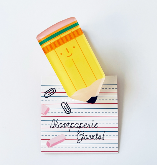 Happy Pencil! Decorative Double-Sided Clear Acrylic Clip