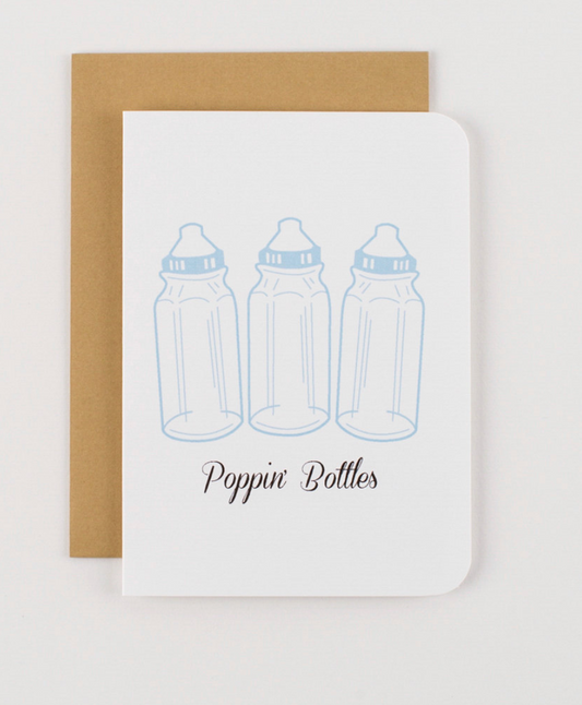 Poppin' Bottles Baby Congratulations Greeting Card