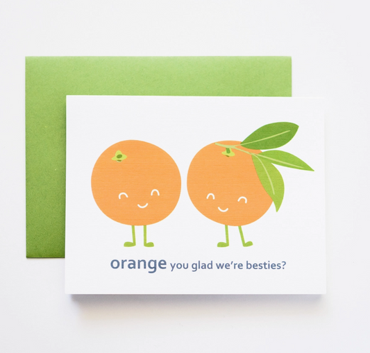 Orange Besties Best Friend Love Card