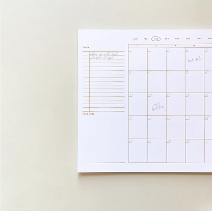 Open Dated Desk Calendar in White