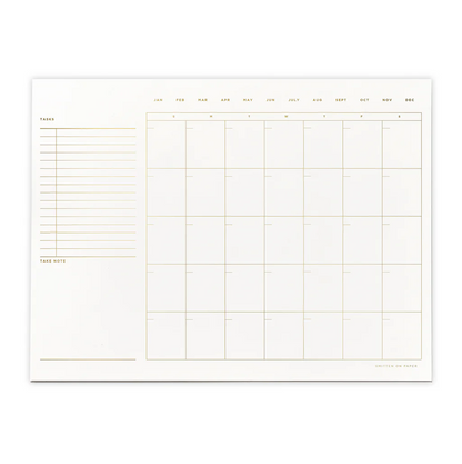 Open Dated Desk Calendar in White