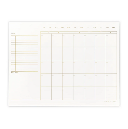 Open Dated Desk Calendar in White