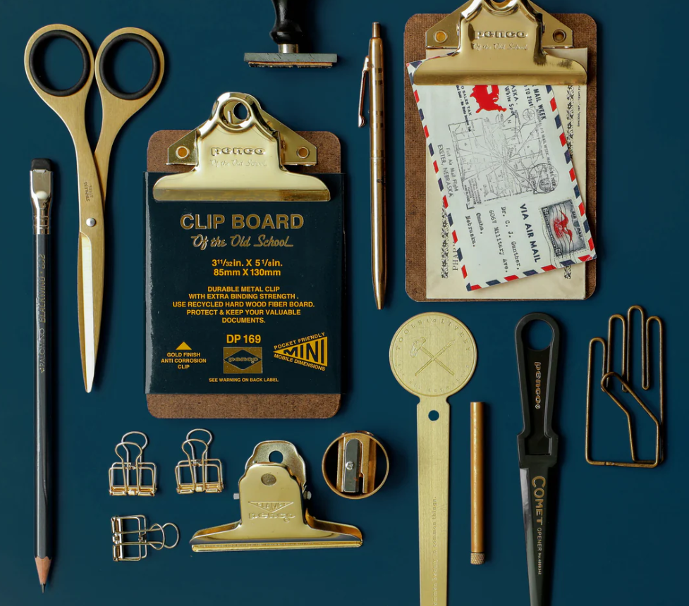 Old School Clipboard - A5 Gold Clip