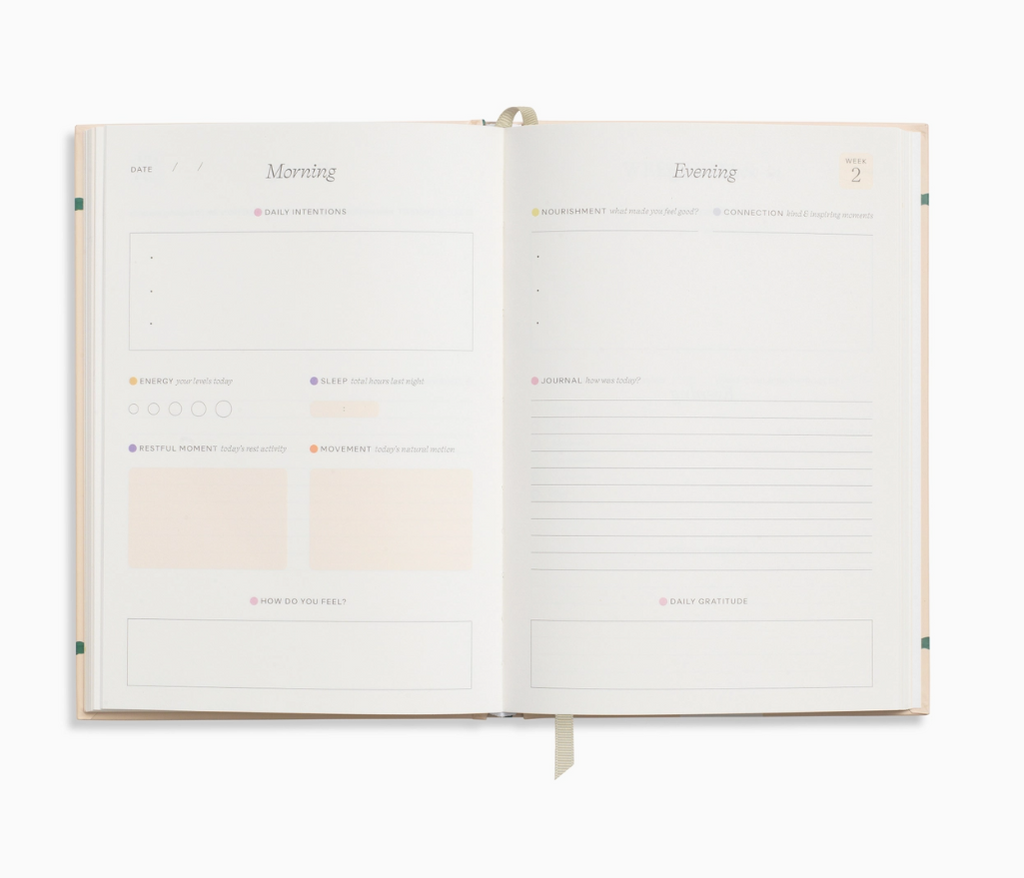 Happy Stripes A5 Hardcover Guided Wellness Journal