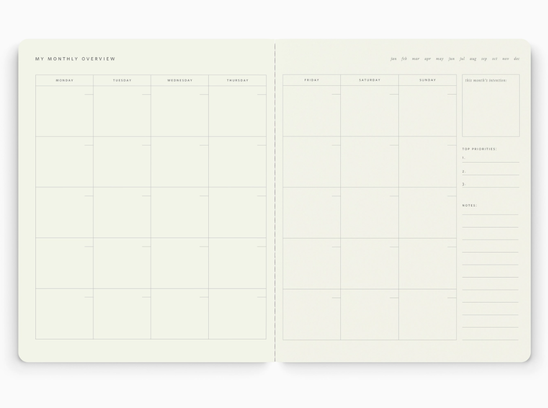 Stitched Monthly Planner