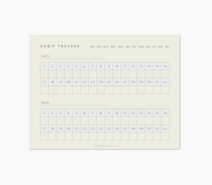 Monthly Habit Tracker Notepad