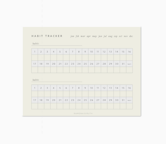 Monthly Habit Tracker Notepad