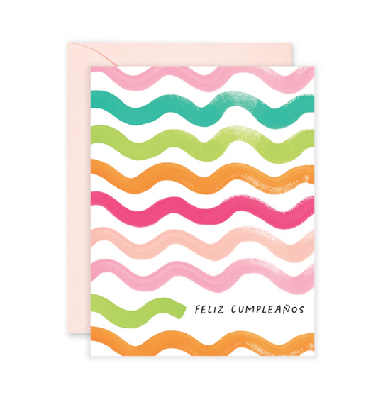 Feliz Cumpelaños Waves - Spanish Birthday Card