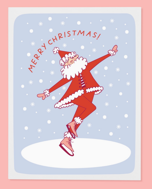 Skating Santa Card