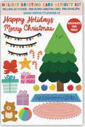 Christmas Tree Activity Sticker Kit Greeting Card