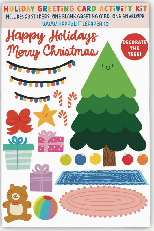 Christmas Tree Activity Sticker Kit Greeting Card