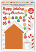 Gingerbread Christmas Activity Sticker Kit Greeting Card