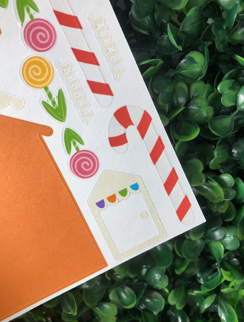 Gingerbread Christmas Activity Sticker Kit Greeting Card
