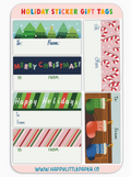 Christmas Holiday Gift Tags Sticker Sheet