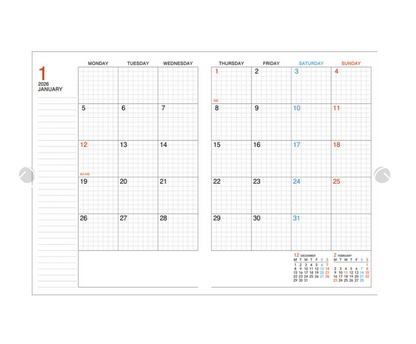Campus Diary 2026 Monthly Grid type A5