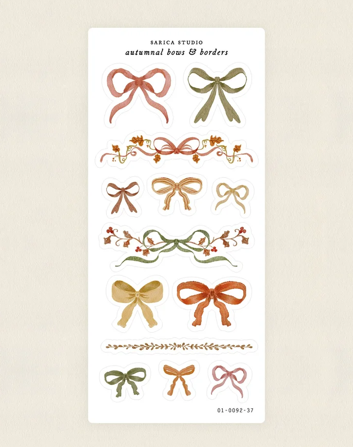 Autumnal Bows & Borders Stickers