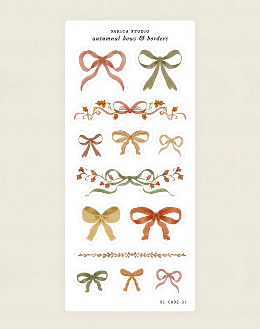 Autumnal Bows & Borders Stickers